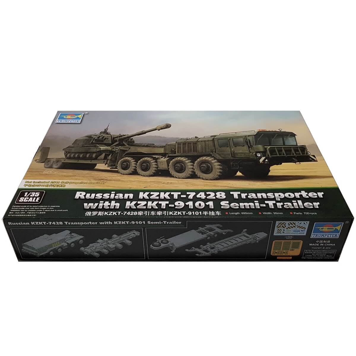 1:35 Russian KZKT-7428 Transporter with KZKT-9101 Semi-Trailer - TRUMPETER