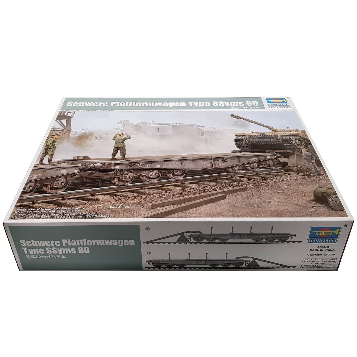 1:35 Schwere Plattformwagen Type SSyms 80 - TRUMPETER