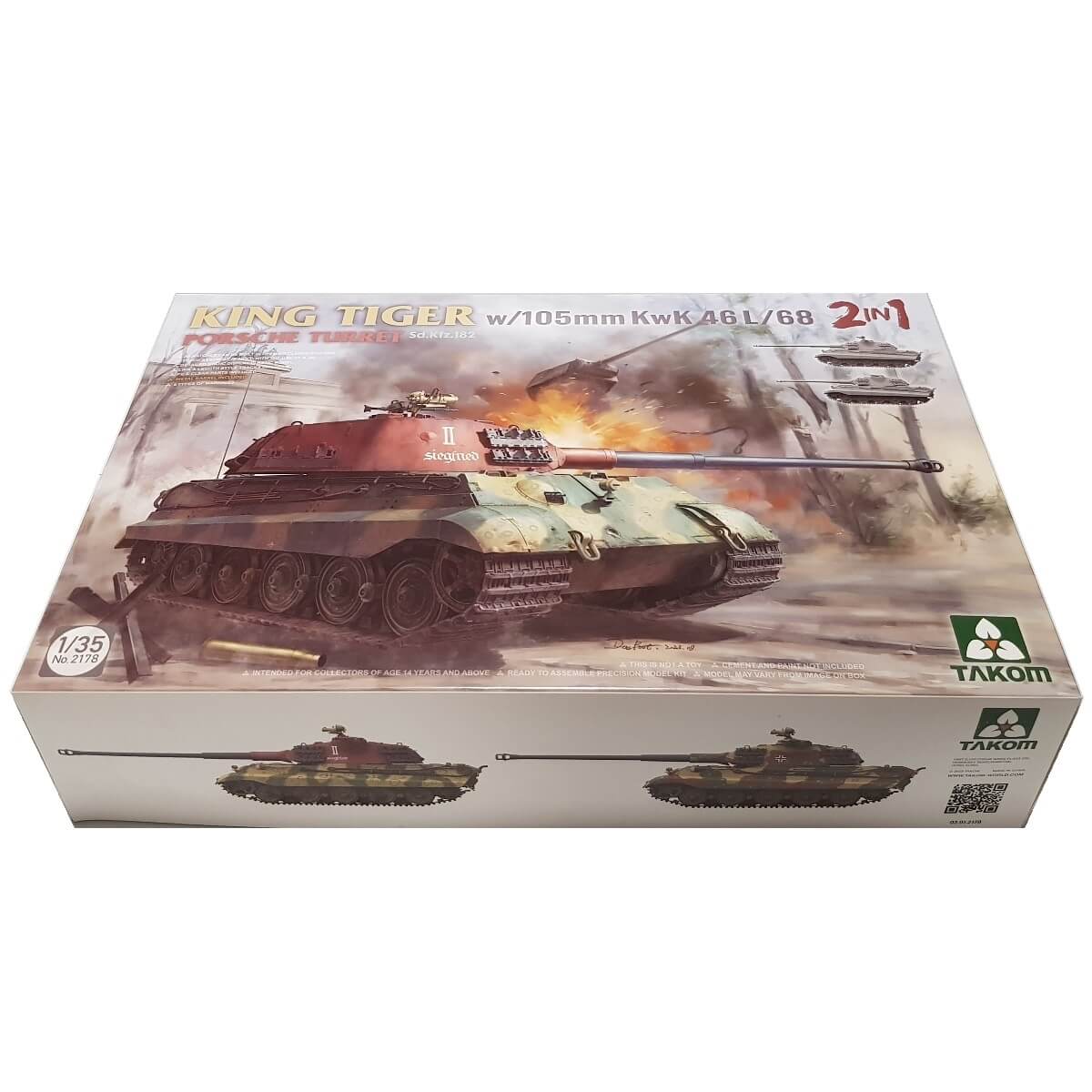 1:35 King Tiger Sd.Kfz.182 - Porsche Turret with 105m KwK 46 L/68 - TAKOM