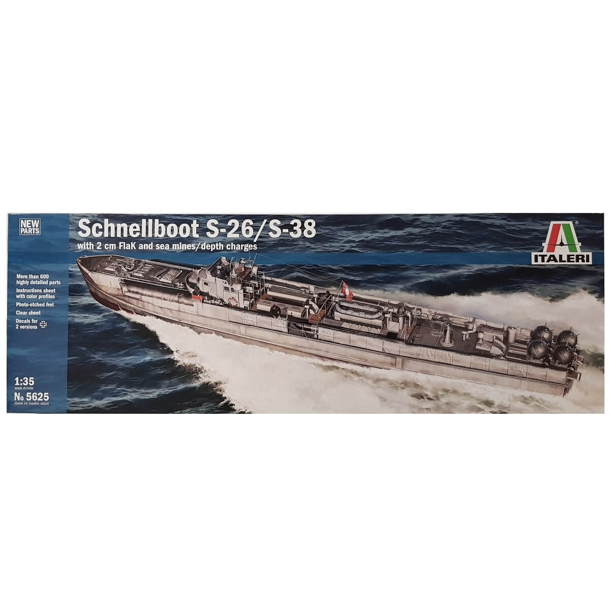 1:35 Schnellboot S-26 / S-38 with 2cm Flak and mines/depth charges - ITALERI