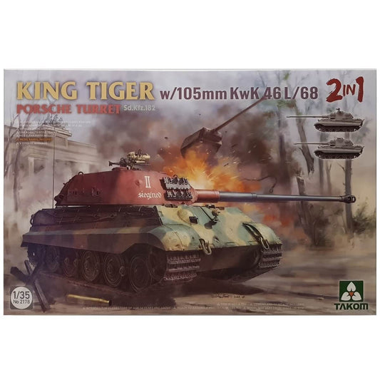 1:35 King Tiger Sd.Kfz.182 - Porsche Turret with 105m KwK 46 L/68 - TAKOM