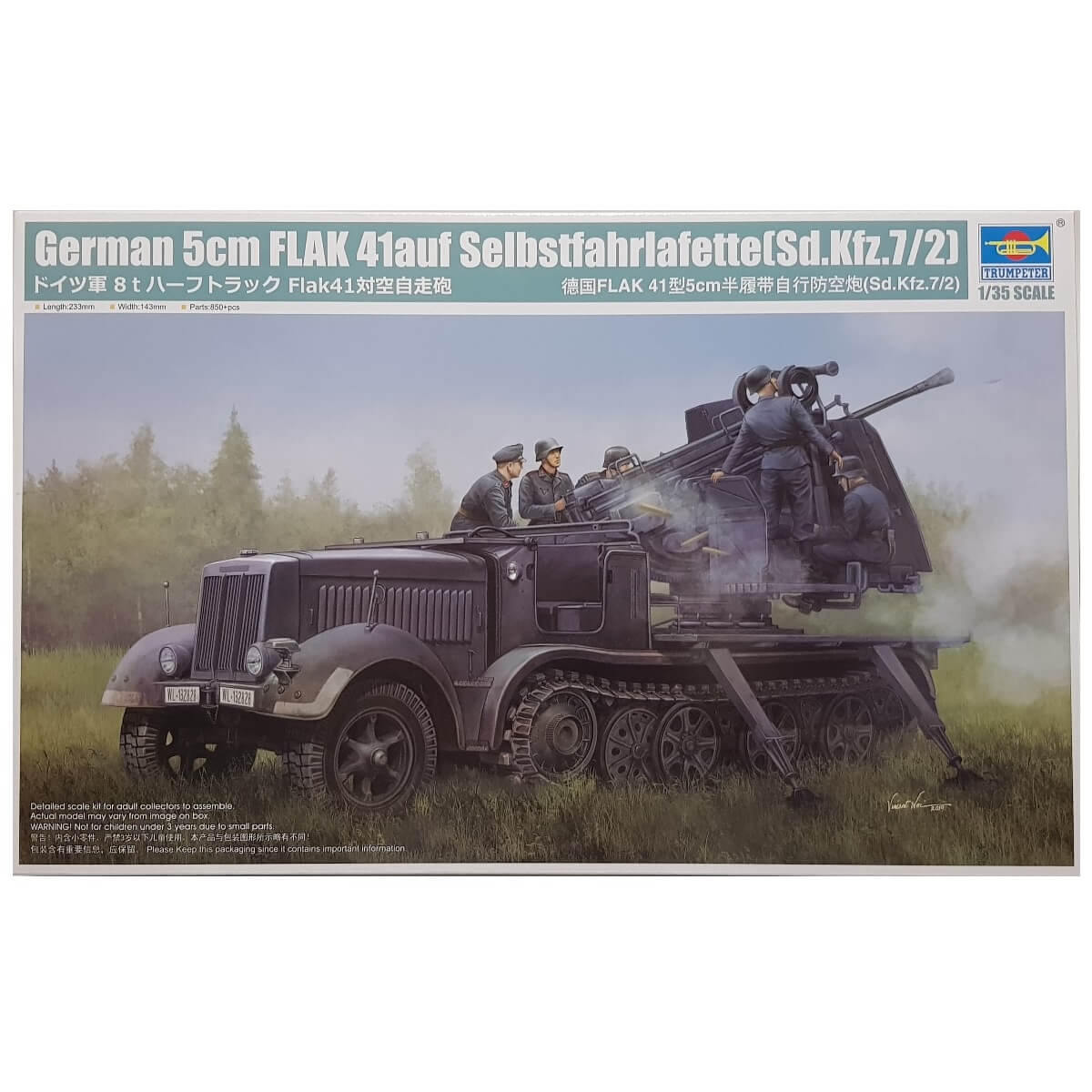 1:35 German 5cm FLAK 41 auf Selbstfahrlafette Sd.Kfz. 7/2 - TRUMPETER