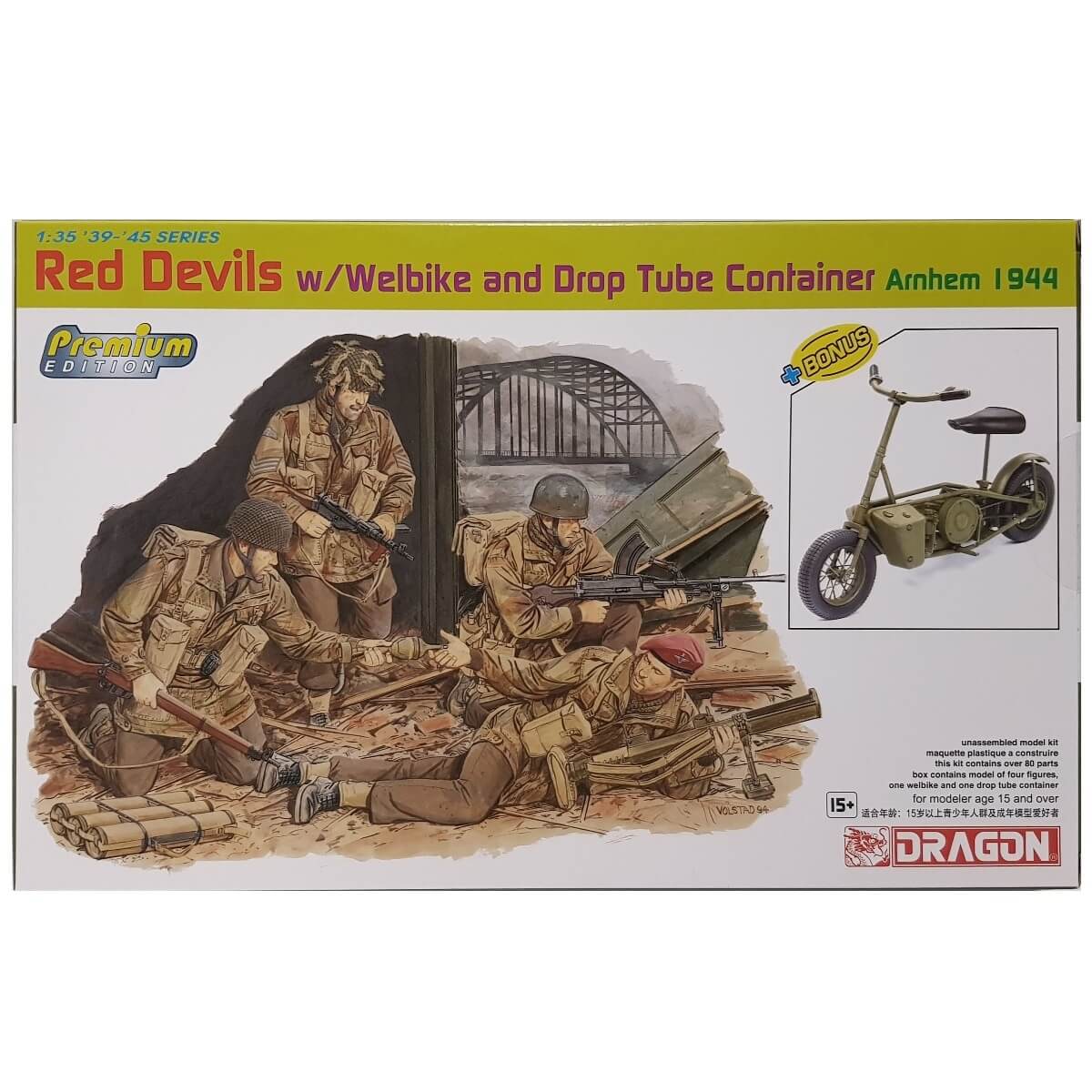 1:35 Red Devils with Welbike and Drop Tube Container - Arnhem 1944 - DRAGON