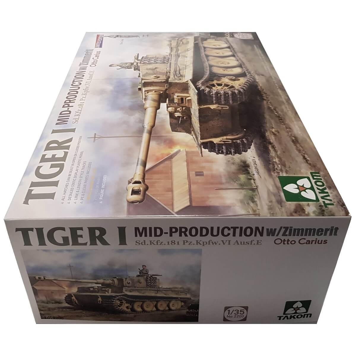 1:35 Tiger I Mid Production with Zimmerit Sd.Kfz. 181 Pz.Kpfw. VI Ausf. E - Otto Carius - TAKOM