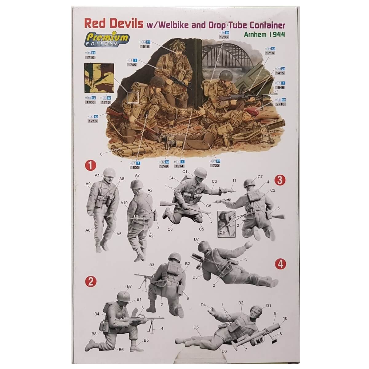 1:35 Red Devils with Welbike and Drop Tube Container - Arnhem 1944 - DRAGON