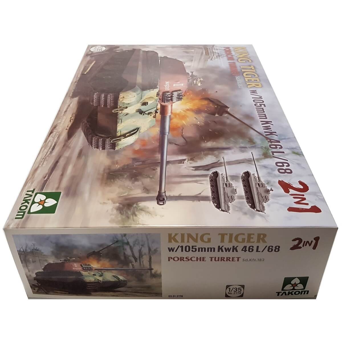 1:35 King Tiger Sd.Kfz.182 - Porsche Turret with 105m KwK 46 L/68 - TAKOM