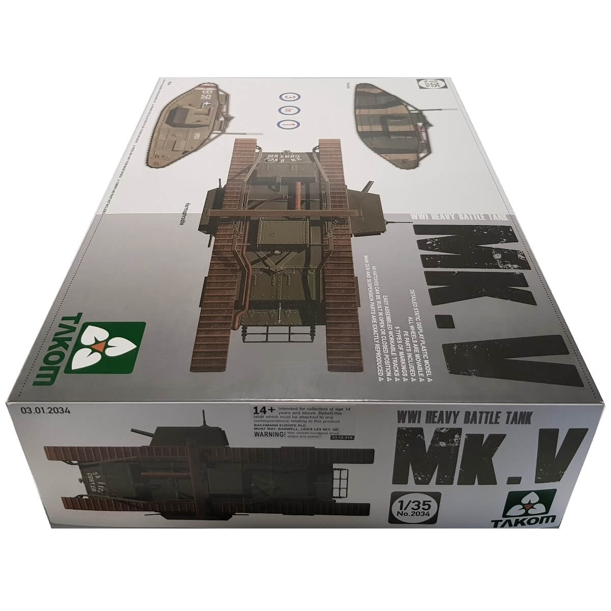 1:35 WWI Heavy Battle Tank Mk V - Male, Hermaphrodite, Female - TAKOM