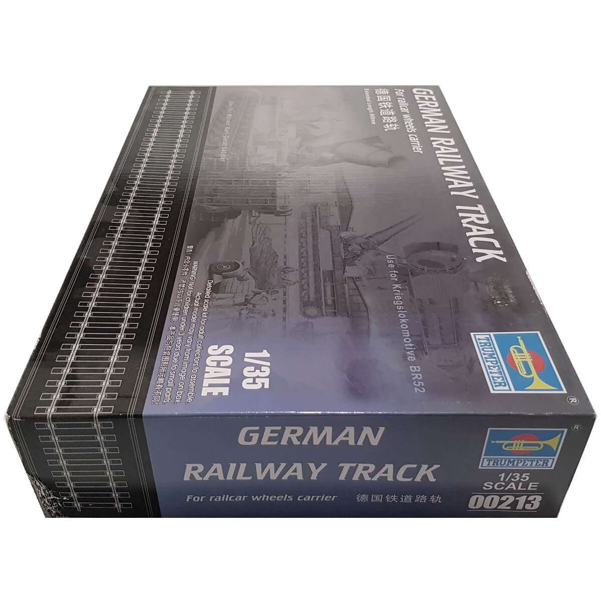 1:35 German Railway Track for railcar wheels carrier - TRUMPETER