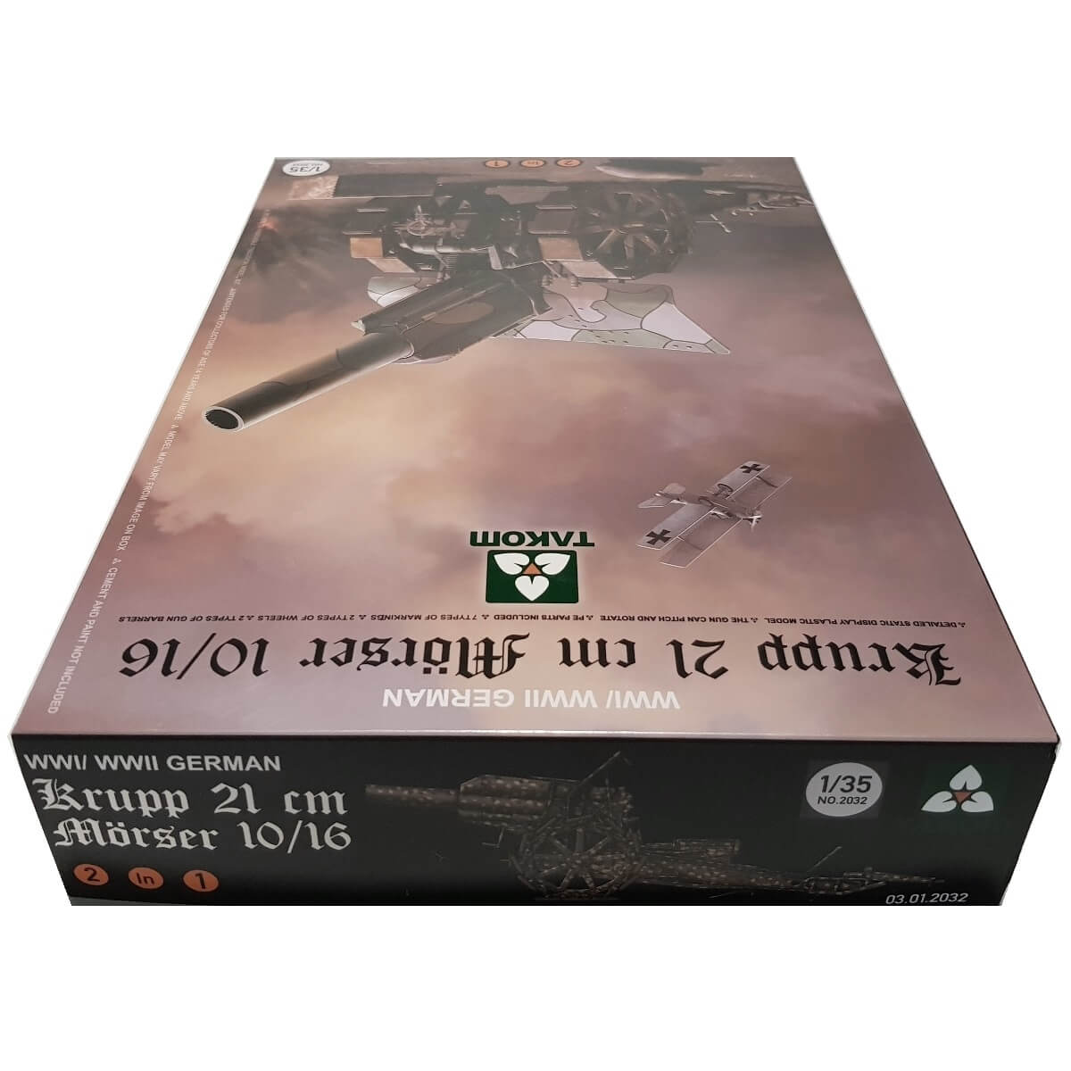 1:35 WWI / WWII GERMAN Krupp 21cm Morser 10/16 - TAKOM