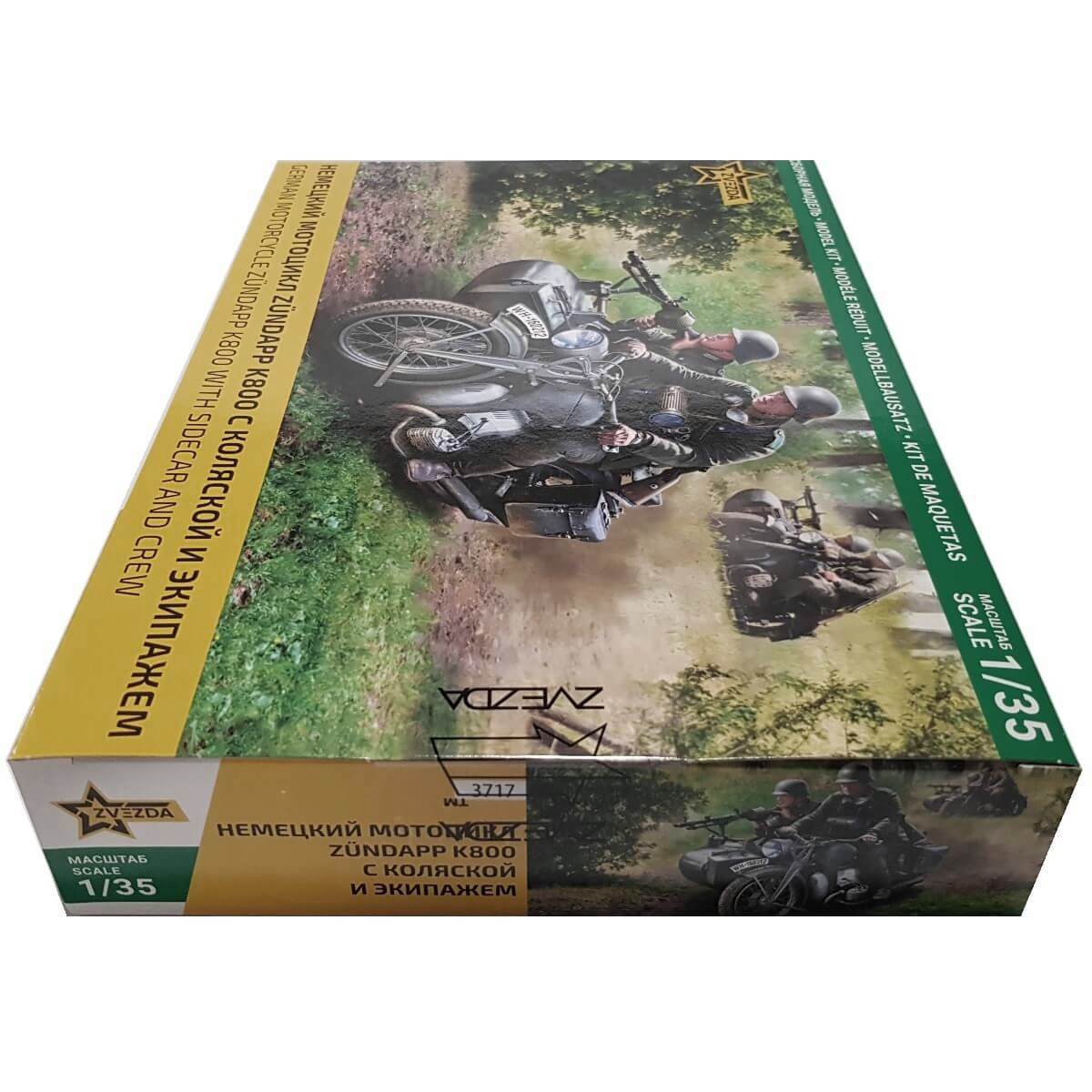 1:35 German Motorcycle Zundapp K800 with Sidecar and Crew - ZVEZDA