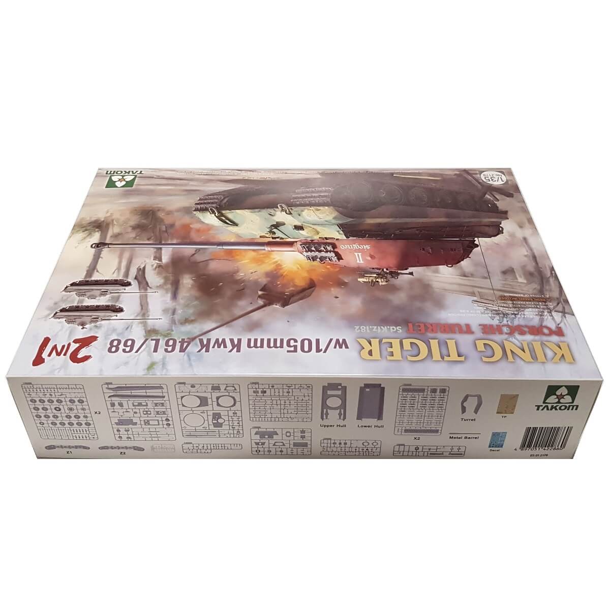 1:35 King Tiger Sd.Kfz.182 - Porsche Turret with 105m KwK 46 L/68 - TAKOM