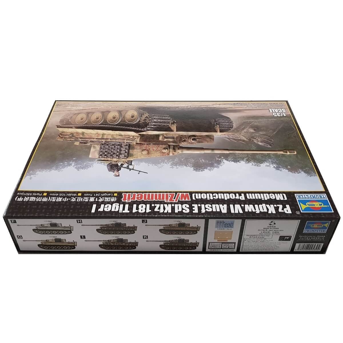 1:35 Pz.Kpfw. VI Ausf. E Sd.Kfz. 181 Tiger I - Medium Production with Zimmerit - TRUMPETER