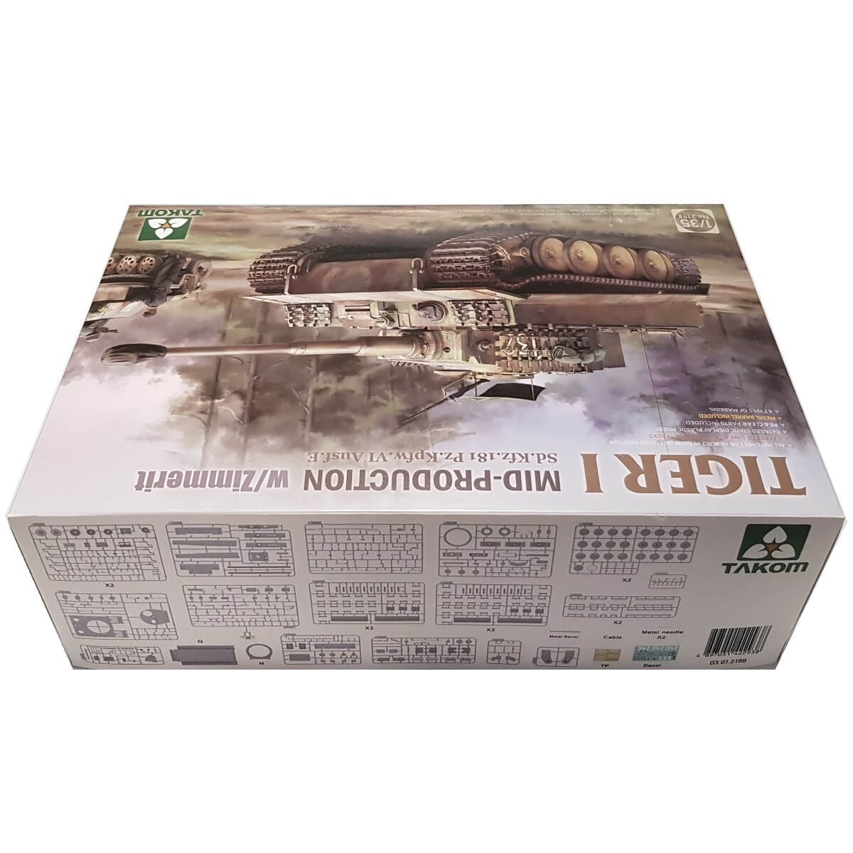 1:35 Tiger I Mid Production with Zimmerit Sd.Kfz. 181 Pz.Kpfw. VI Ausf. E - TAKOM