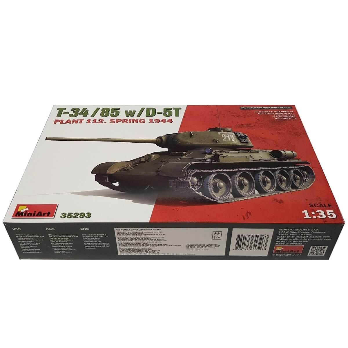 1:35 T-34/85 with D-5T Plant 112 Spring 1944 - MINIART