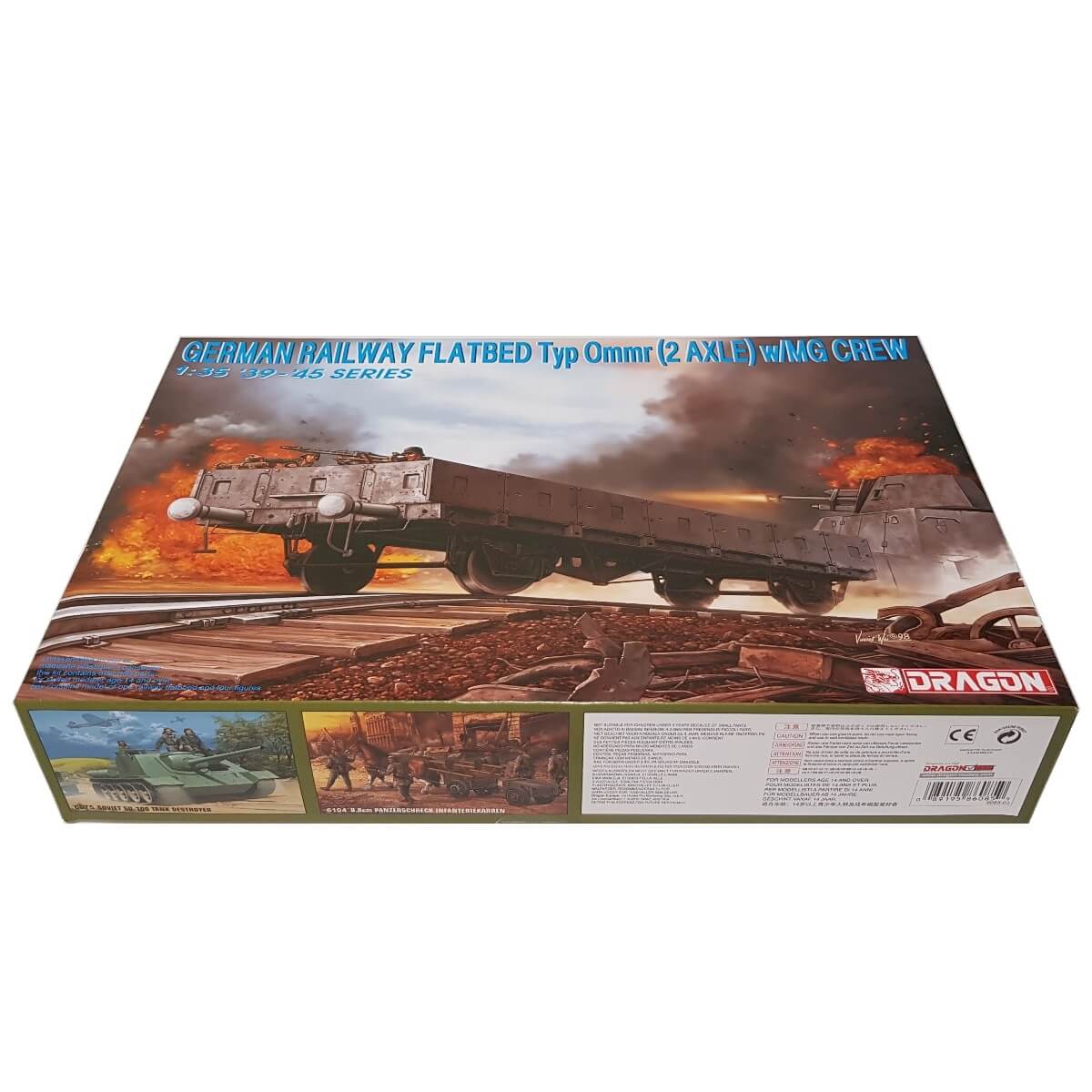 1:35 German Railway Flatbed Typ Ommr 2 Axle with MG Crew - DRAGON