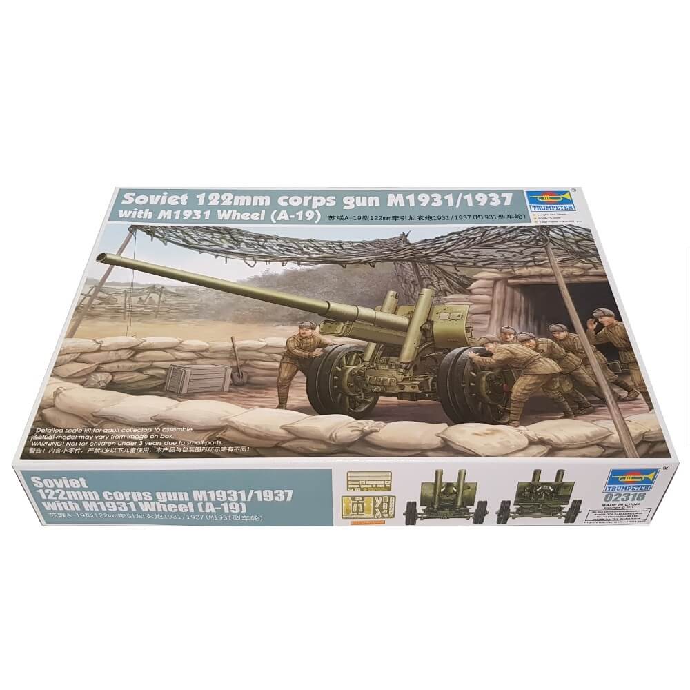 1:35 Soviet 122mm corps gun M1931/1937 with M1931 Wheel (A-19) - TRUMPETER