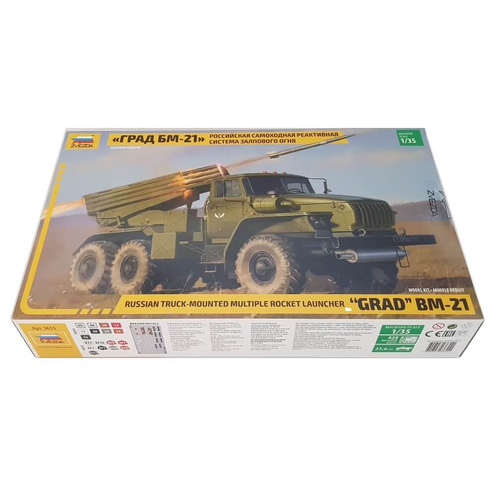 1:35 Russian Truck Mounted Multiple Rocket Launcher GRAD BM-21 - ZVEZDA