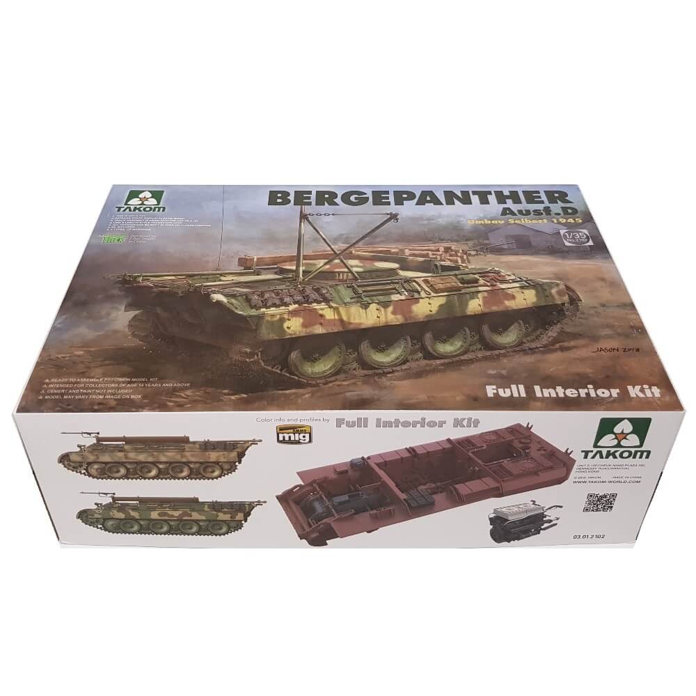 TAKOM 1/35 Bergepanther Ausf.D Umbau Seibert 1945 - Modellbausatz Mit Vollinterieur