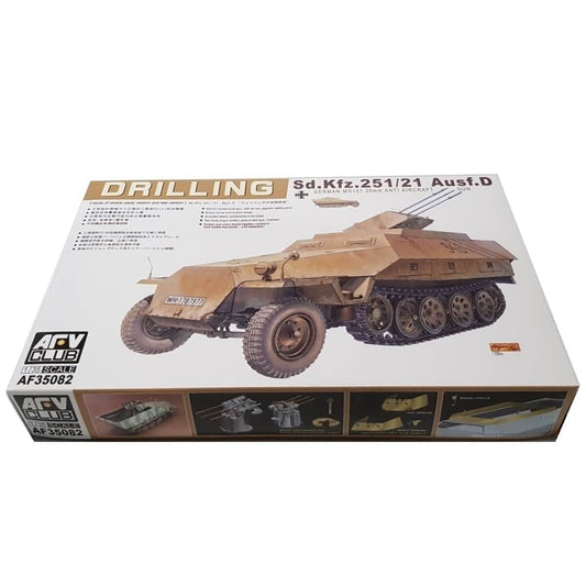 1:35 Sd.Kfz. 251/21 Ausf. D DRILLING German MG151 20 mm Anti Aircraft Gun - AFV CLUB