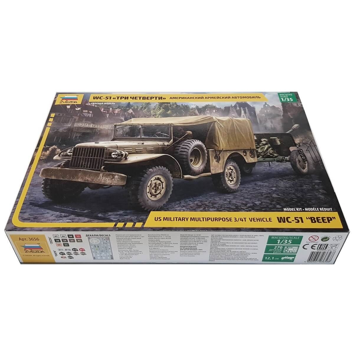 1:35 US military multipurpose ¾t vehicle WC-51 BEEP - ZVEZDA