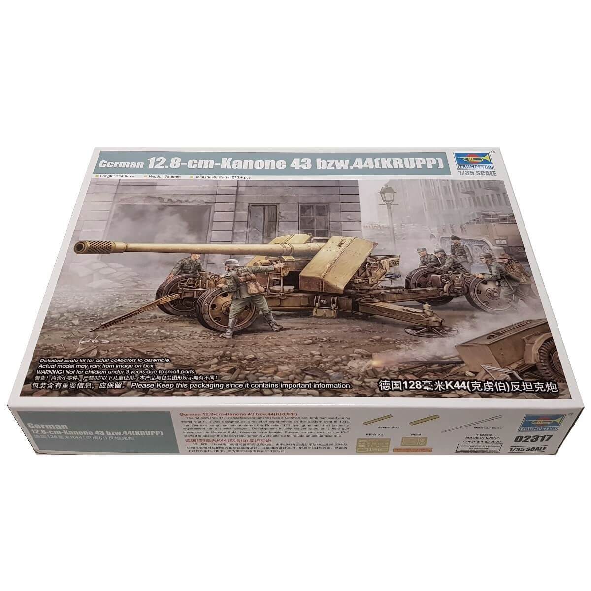 1:35 German 12.8-cm-Kanone 43 bzw. 44 (KRUPP) - TRUMPETER