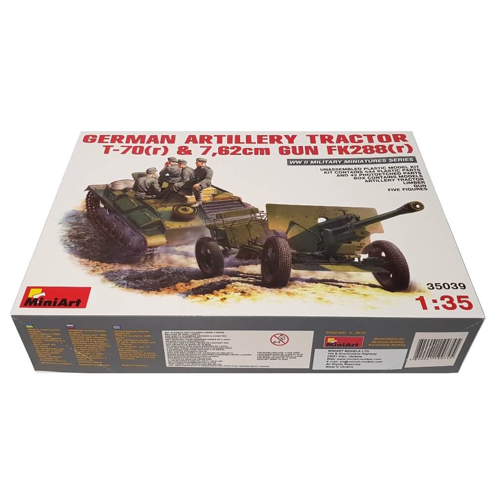 1:35 German Artillery Tractor T-70(r) and 7,62cm GUN FK288(r) with Crew - MINIART