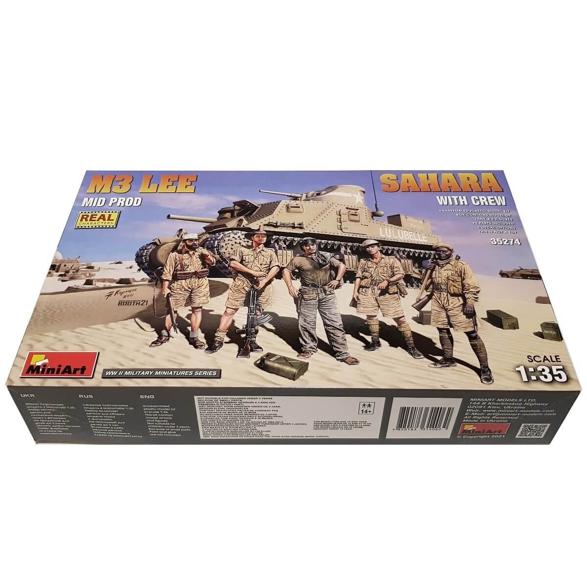1:35 M3 Lee SAHARA Mid Prod with crew - MINIART