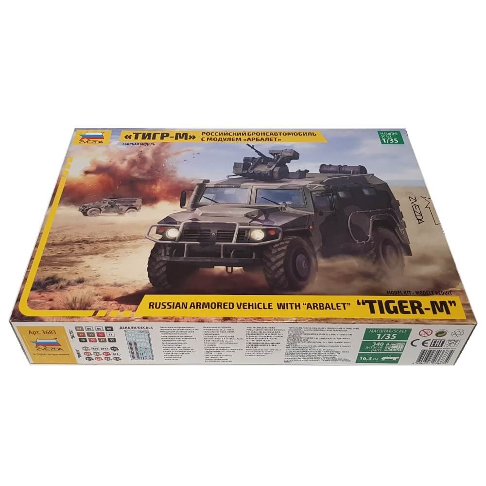 1:35 Russian TIGER-M Armored Vehicle with ARBALET module - ZVEZDA