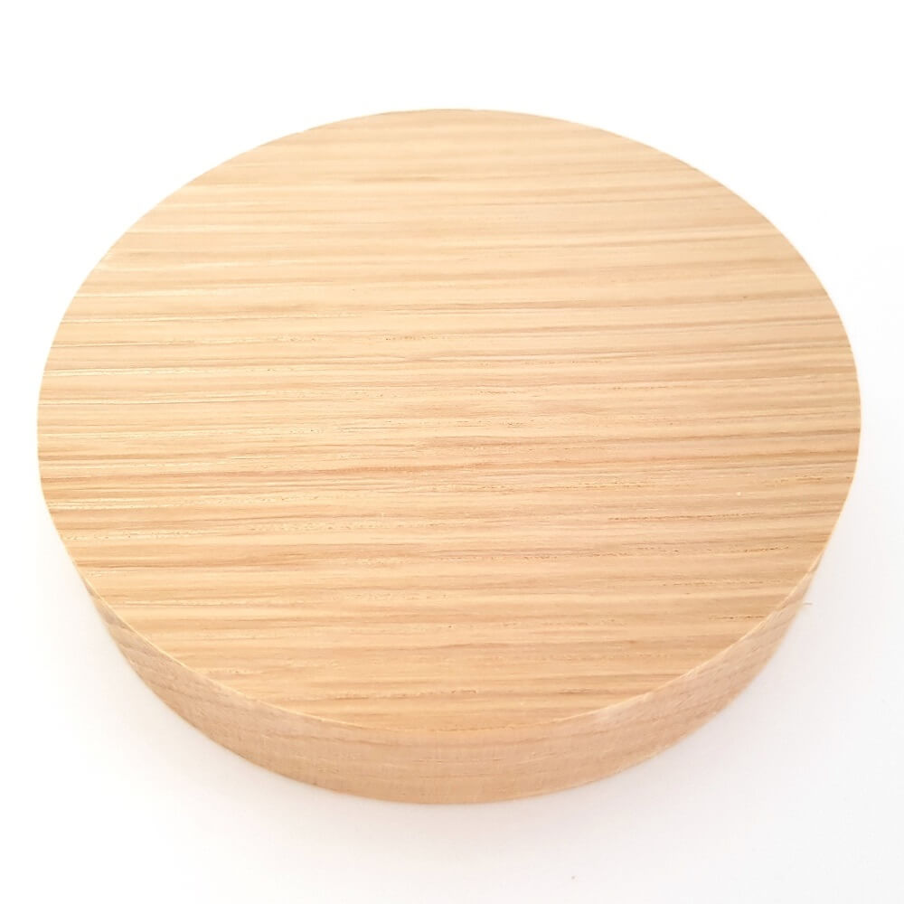 Solid OAK round plaque 100 x 20 mm / 4 x ¾ inch