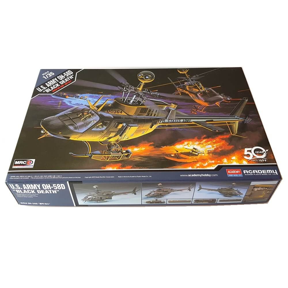 1:35 US Army BELL OH-58D BLACK DEATH Helicopter - ACADEMY