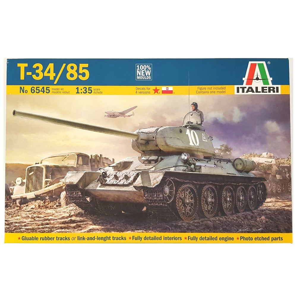 1:35 Soviet T-34/85 Tank with Detailed Interior - ITALERI
