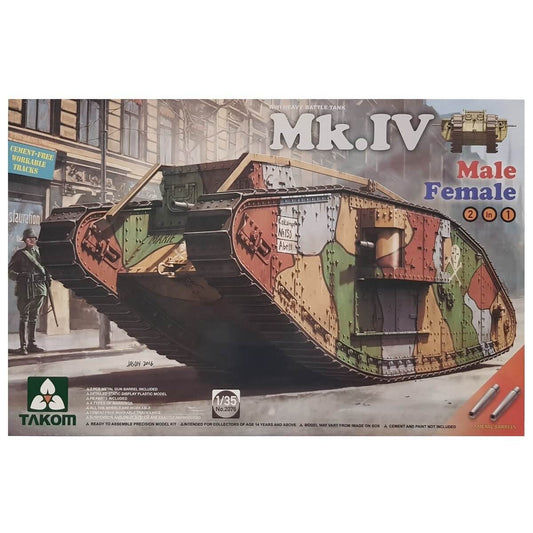 1:35 WWI Heavy Battle Tank Mk. IV Male/Female - TAKOM