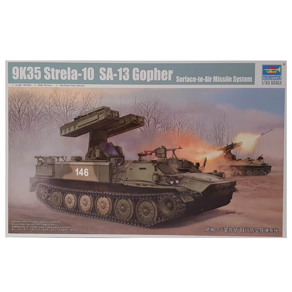 1:35 9K35 Strela-10 SA-13 Gopher Surface-to-Air Missile System - TRUMPETER