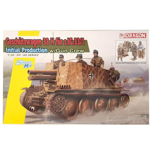 1:35 German GESCHUTZWAGEN 38 H fur s.IG.33/1 Initial Production with Gun Crew - DRAGON