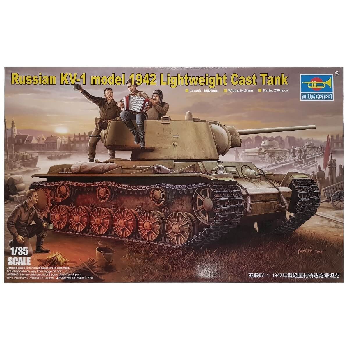 1:35 Russia KV-1 model 1942 - Lightweight Cast Tank - TRUMPETER