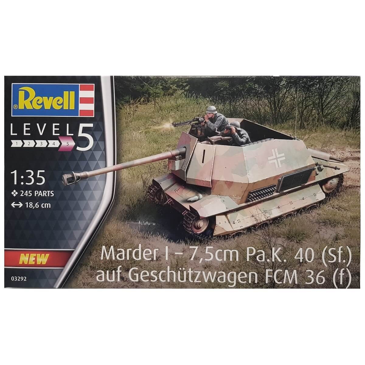 1:35 Marder I 7.5cm PaK. 40 (Sf.) auf Geschützwagen FCM 36 (f) - REVELL