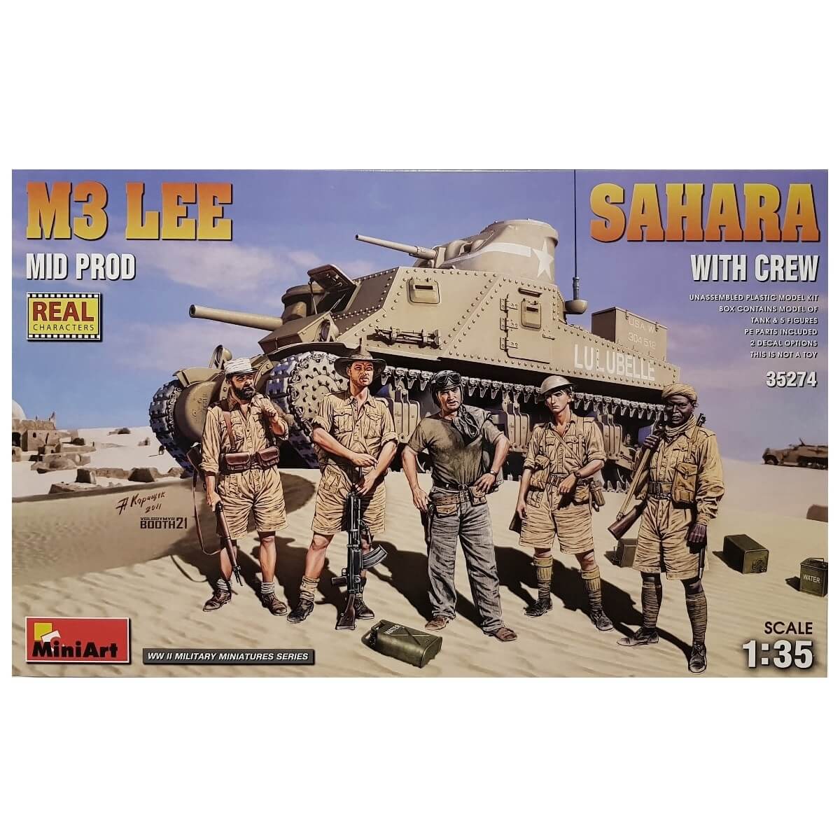 1:35 M3 Lee SAHARA Mid Prod with crew - MINIART