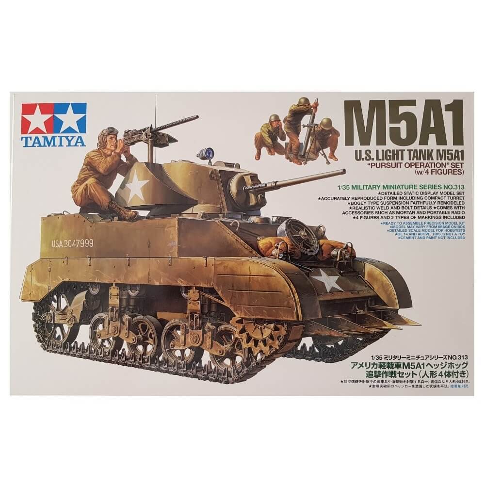 1:35 US Light Tank M5A1 Pursuit Operation with 4 Figures - TAMIYA