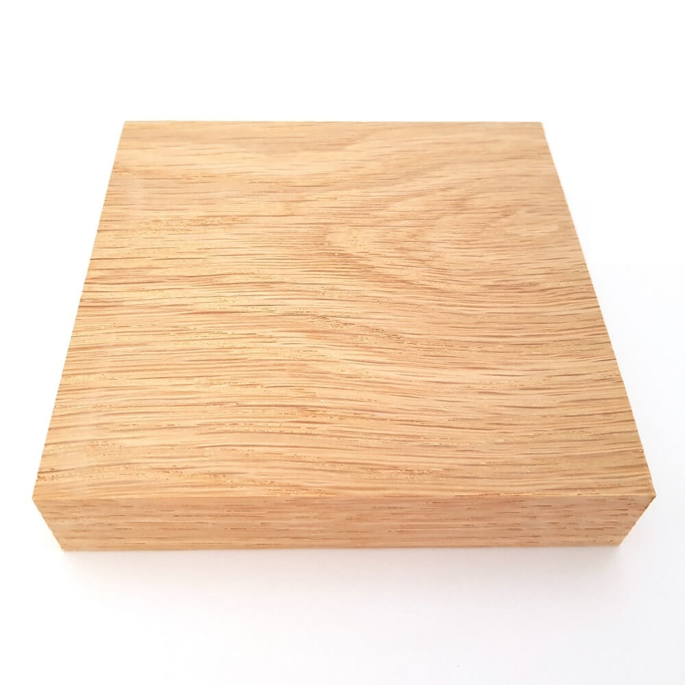 Solid OAK square plaque 100 x 100 x 20 mm / 4 x 4 x ¾ inch