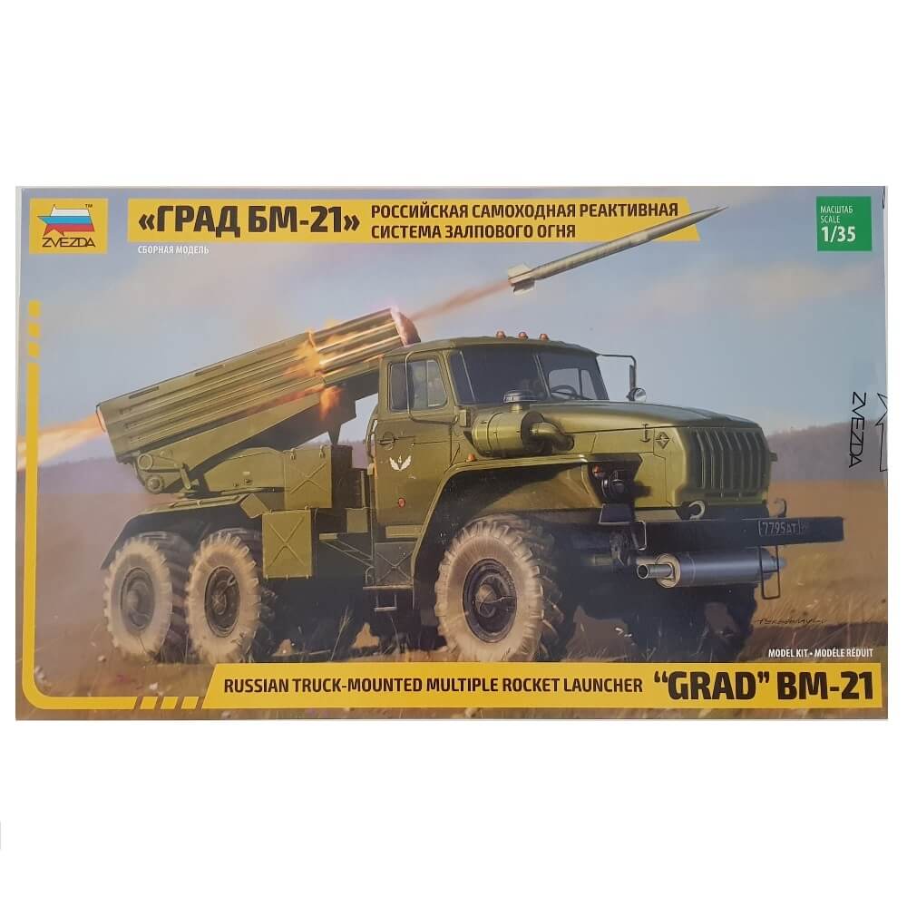 1:35 Russian Truck Mounted Multiple Rocket Launcher GRAD BM-21 - ZVEZDA