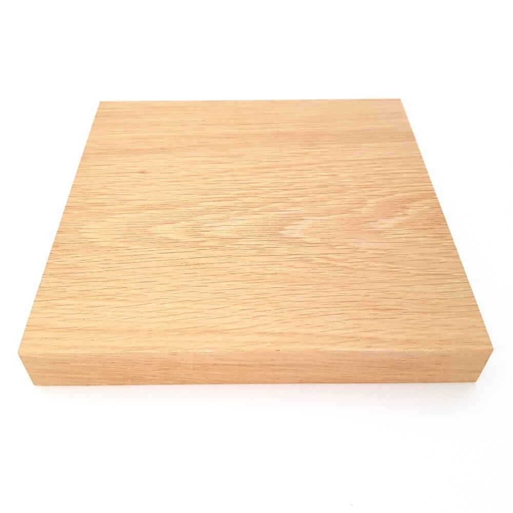 Solid OAK square plaque 150 x 150 x 20 mm / 6 x 6 x ¾ inch