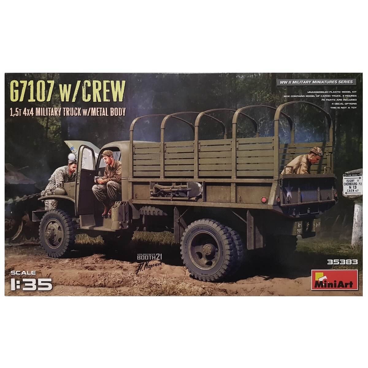1:35 G7107 1½-ton 4x4 Cargo Truck with Metal Body and Crew - MINIART
