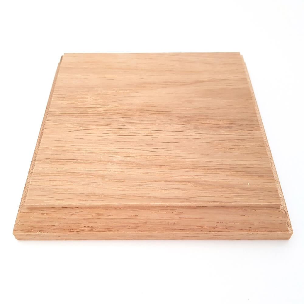 Solid OAK square base 125 x 125 x 20 mm / 5 x 5 x ¾ inch