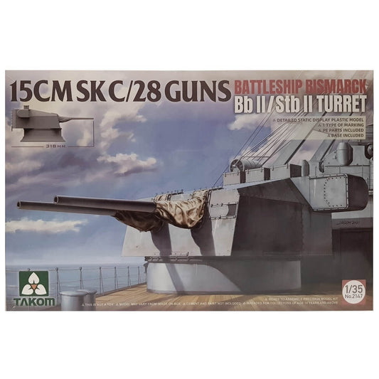 1:35 Naval 15 cm SK C / 28 Guns Bismarck Bb II / Stb II Turret - TAKOM