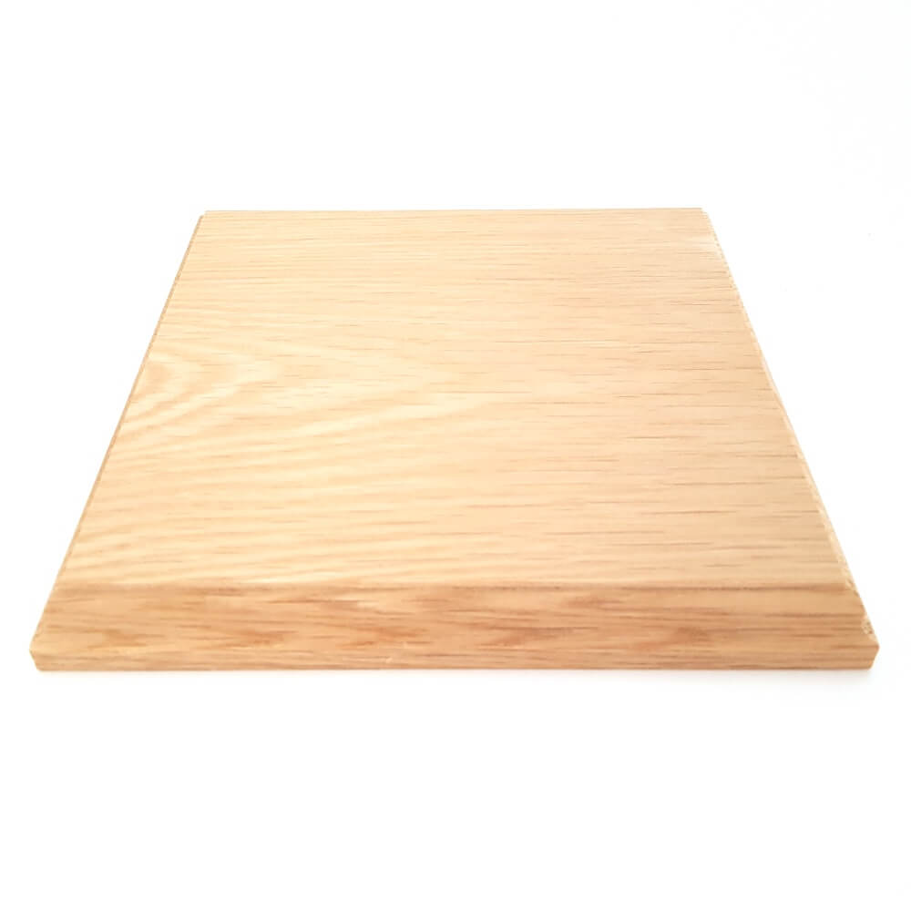 Solid OAK square base 175 x 175 x 20 mm / 7 x 7 x ¾ inch