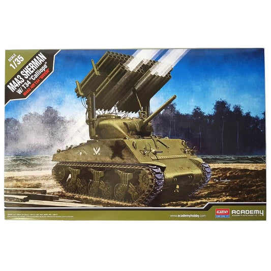 1:35 M4A3 SHERMAN Tank with T34 CALLIOPE Rocket Launcher - ACADEMY