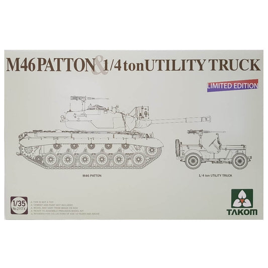 1:35 M46 Patton and 1/4 ton Utility Truck - Limited Edition - TAKOM
