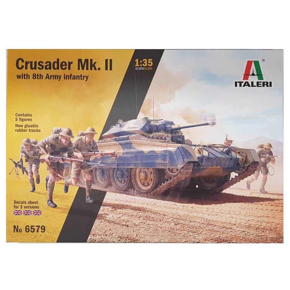 1:35 British CRUSADER Mk. II with 8th Army Infantry - ITALERI
