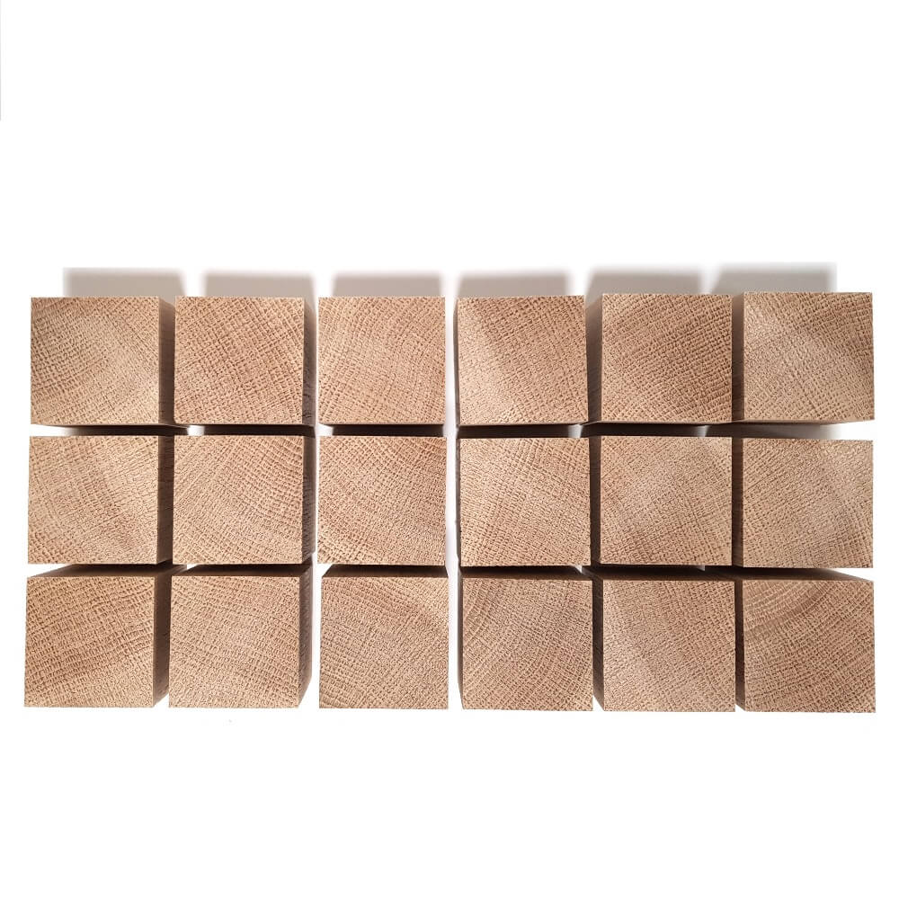 Solid OAK x 18 cubes 45 mm / 1 ¾ inch