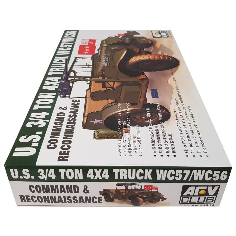 1:35 US ¾ ton 4x4 Truck WC57/WC56 Command and Reconnaissance - AFV CLUB